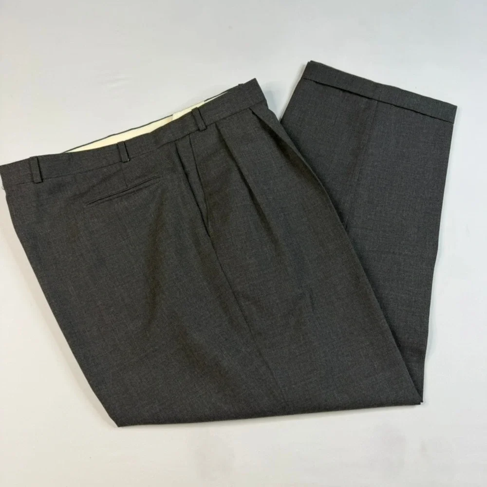 Vtg Polo University Club Ralph Lauren Suit Mens 48L Gray Wool 2-Button Pleated